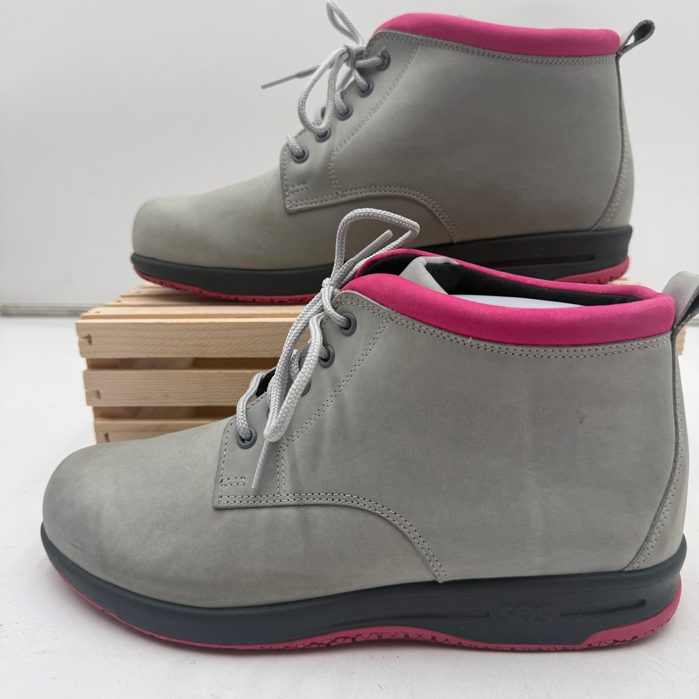 SAS Gretchen Chukka Boots Leather Slip Resistant Gray Pink Women Size 9.5 M